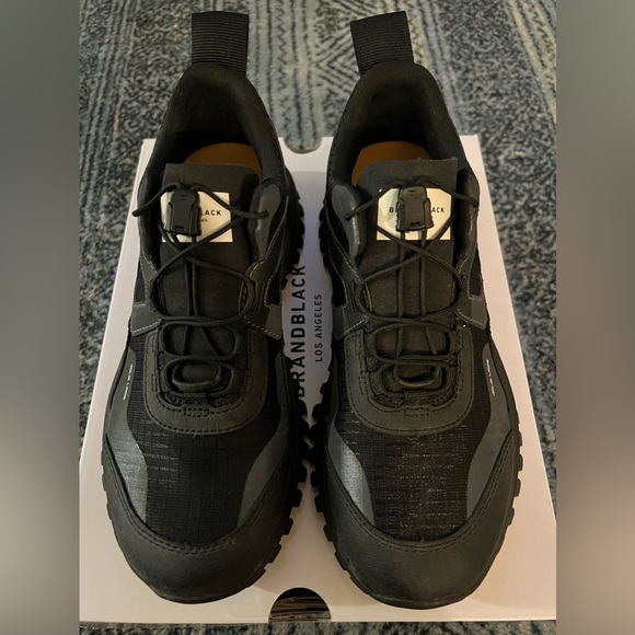 Brandblack All Black Reflective Trail Sneakers Vibram Sole Unisex (mn 7/wm 8.5) - Picture 6 of 12